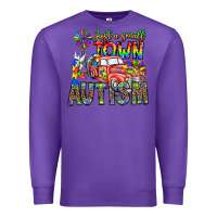 Purple Just a Girl Small Town Autism Premium Sweatshirt - CowhideDigitalArt