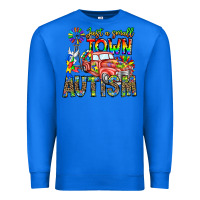 True Royal Just a Girl Small Town Autism Premium Sweatshirt - CowhideDigitalArt