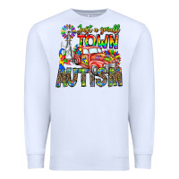 White Just a Girl Small Town Autism Premium Sweatshirt - CowhideDigitalArt