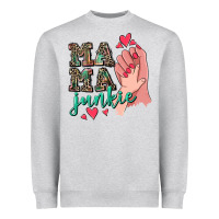 Heather Grey Mama Junkie Mother's Day Heavyweight Sweatshirt - CowGirlArtShop