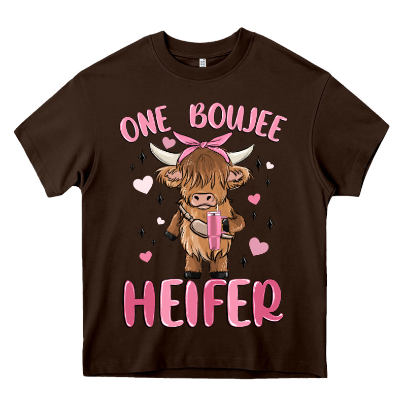 One Boujee Heifer Heavy Core Tee by MaliasSmallBusiness | Teevron