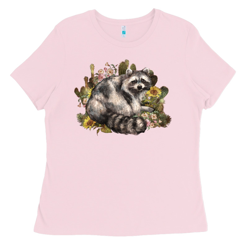 Floral Racoon Western Ladies Tee by NancyCooperArtShop | Teevron