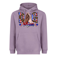 Lavender America Dog Mama Heavyweight Hoodie - CowhideDigitalArt