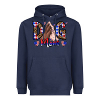 Navy America Dog Mama Heavyweight Hoodie - CowhideDigitalArt