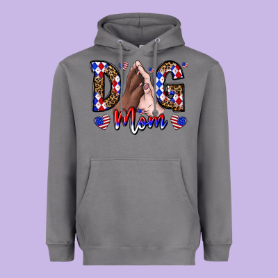 America Dog Mama Heavyweight Hoodie Designed By Cowhidedigitalart