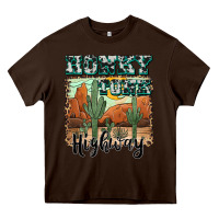 Chocolate Brown honky tonk highway Heavy Core Tee - AdoDesignShop