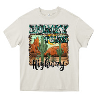 Cream honky tonk highway Heavy Core Tee - AdoDesignShop