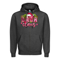 Charcoal Heather Pink Christmas Mama Claus Zipper Hoodie - FaDigitalArtStudio