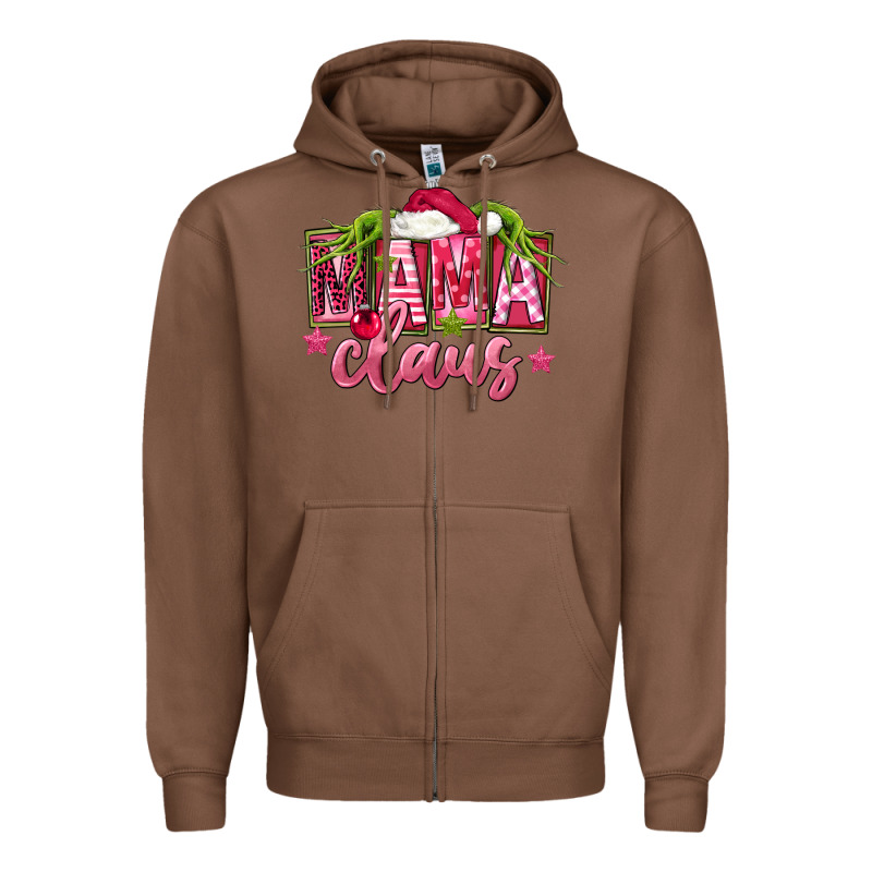 Pink Christmas Mama Claus Zipper Hoodie by FaDigitalArtStudio | Teevron