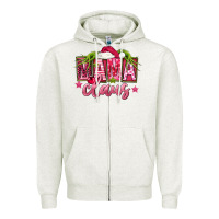 Oatmeal Heather Pink Christmas Mama Claus Zipper Hoodie - FaDigitalArtStudio