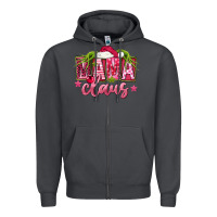 Smoke Pink Christmas Mama Claus Zipper Hoodie - FaDigitalArtStudio
