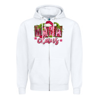 White Pink Christmas Mama Claus Zipper Hoodie - FaDigitalArtStudio