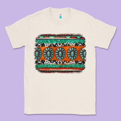 Turquoise Western Background Classic Tee Designed By Jasminsmagicworld