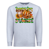 Heather Grey Pumpkin Spice Junkie Premium Sweatshirt - CowhideDigitalArt