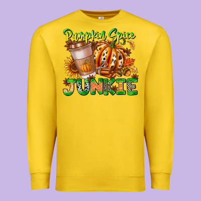 Pumpkin Spice Junkie Premium Sweatshirt Designed By Cowhidedigitalart