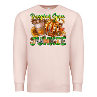 Pale Pink Pumpkin Spice Junkie Premium Sweatshirt - CowhideDigitalArt