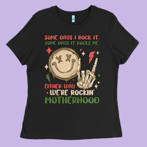 Some Days I Rock It Some Days It Rocks Me Either W Ladies Tee Designed By Maliassmallbusiness