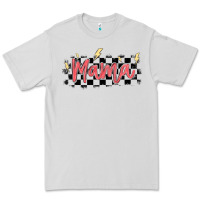 Dove Grey checkered mama Premium Tee - MaliasSmallBusiness