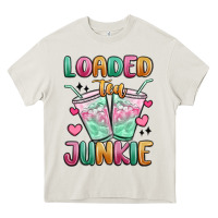 Cream loaded tea junkie Heavy Core Tee - MaliasSmallBusiness