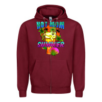 Burgundy Hot mom summer Mother's Day Zipper Hoodie - FaDigitalArtStudio