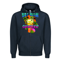 Navy Hot mom summer Mother's Day Zipper Hoodie - FaDigitalArtStudio