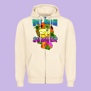 Hot Mom Summer Mother's Day Zipper Hoodie Designed By Fadigitalartstudio