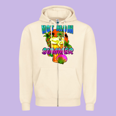 Hot Mom Summer Mother's Day Zipper Hoodie Designed By Fadigitalartstudio