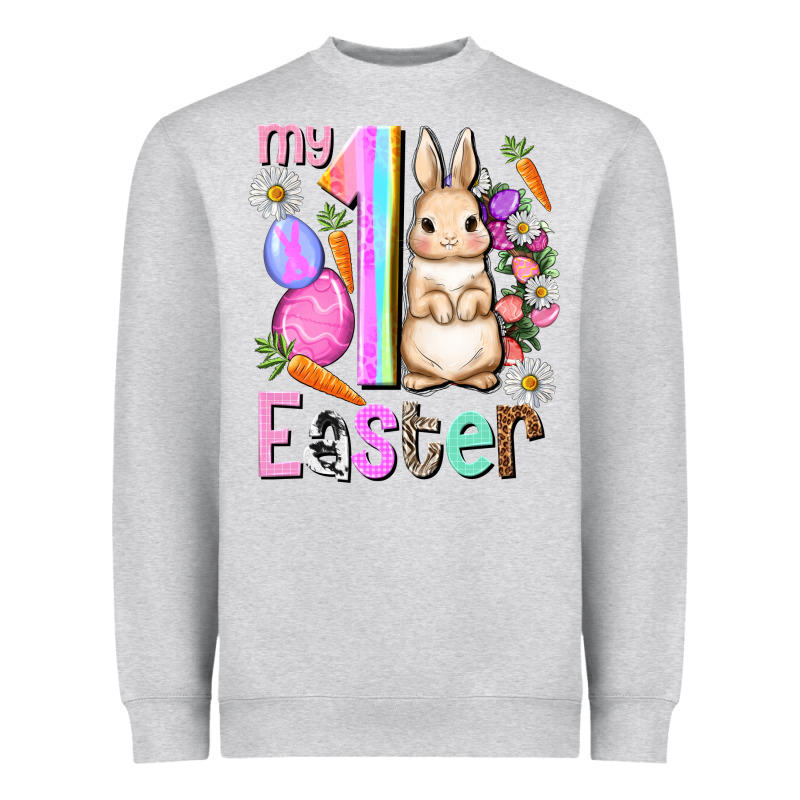 My First Easter Girl Easter Day Heavyweight Sweatshirt by HowdyJamesFarm | Teevron