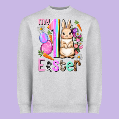 My First Easter Girl Easter Day Heavyweight Sweatshirt Designed By Howdyjamesfarm
