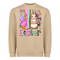 Mushroom My first Easter Girl Easter Day Heavyweight Sweatshirt - HowdyJamesFarm