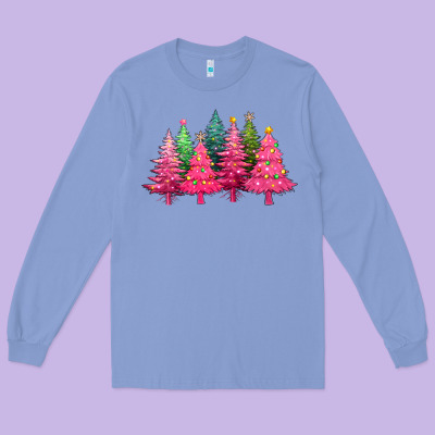 Christmas Tress With Lights Long Sleeve Tee Designed By Texasbilliewilder