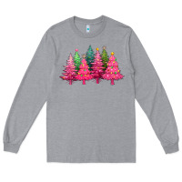 Heather Grey christmas tress with lights Long Sleeve Tee - texasbilliewilder
