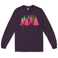 Plum christmas tress with lights Long Sleeve Tee - texasbilliewilder