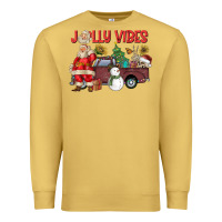 Antique Gold Jolly Vibes Premium Sweatshirt - CowhideDigitalArt