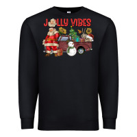 Black Jolly Vibes Premium Sweatshirt - CowhideDigitalArt