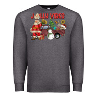 Charcoal Heather Jolly Vibes Premium Sweatshirt - CowhideDigitalArt