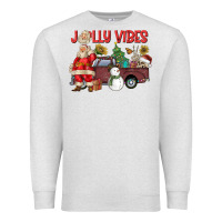 Oatmeal Heather Jolly Vibes Premium Sweatshirt - CowhideDigitalArt