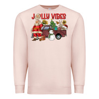 Pale Pink Jolly Vibes Premium Sweatshirt - CowhideDigitalArt
