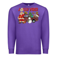 Purple Jolly Vibes Premium Sweatshirt - CowhideDigitalArt