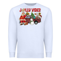 White Jolly Vibes Premium Sweatshirt - CowhideDigitalArt
