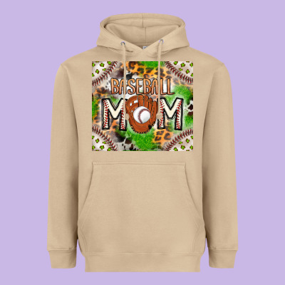 Baseball Mom Heavyweight Hoodie Designed By Cowhidedigitalart