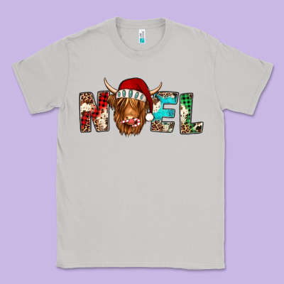 Noel Highland Cow Classic Tee Designed By Jasminsmagicworld