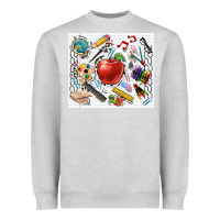 Heather Grey school elements tumbler Heavyweight Sweatshirt - CowGirlArtShop