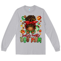 Moon Dust santas favorite dog mom afro messy bun Long Sleeve Tee - texasbilliewilder