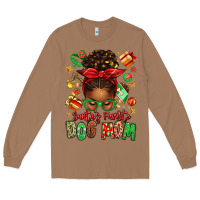 Toasted Coconut santas favorite dog mom afro messy bun Long Sleeve Tee - texasbilliewilder