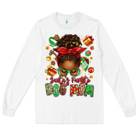 White santas favorite dog mom afro messy bun Long Sleeve Tee - texasbilliewilder