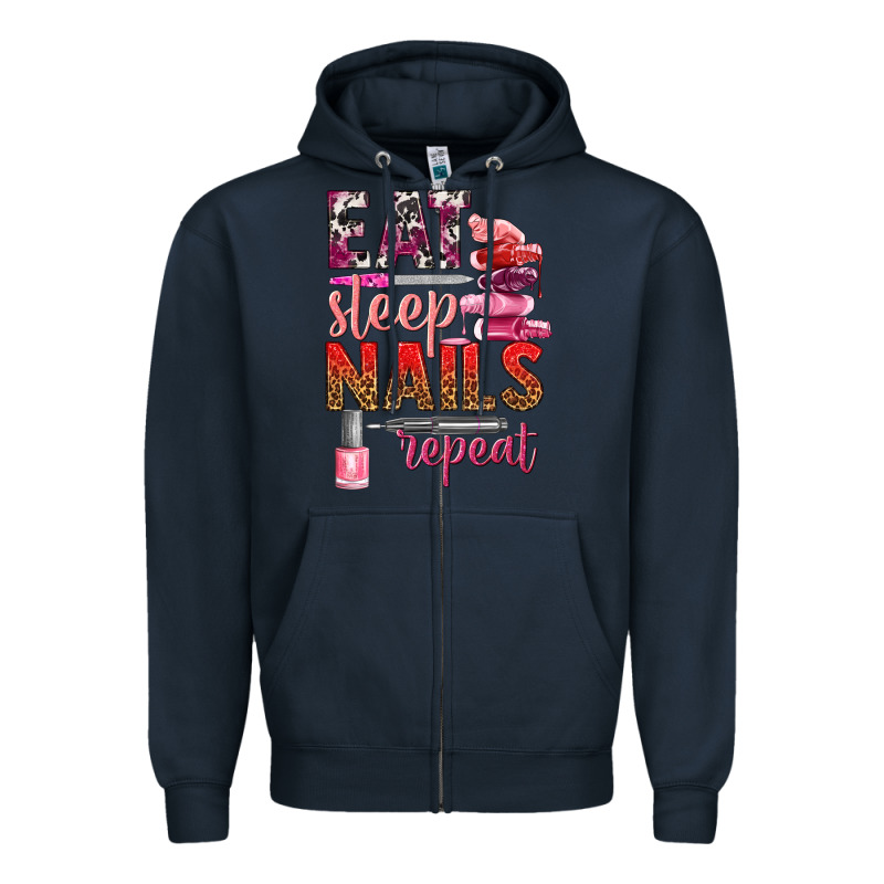Eat Sleep Nails Repeat Bbs Zipper Hoodie by BundleAndBundleShop | Teevron