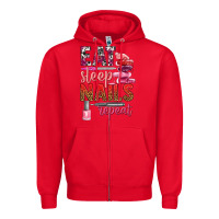 Red eat sleep nails repeat bbs Zipper Hoodie - BundleAndBundleShop