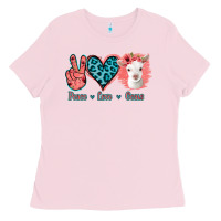 Bubblegum Pink Peace Love Goats Ladies Tee - Jasminsmagicworld
