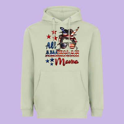 All American Mama Heavyweight Hoodie Designed By Lillyallendesigns